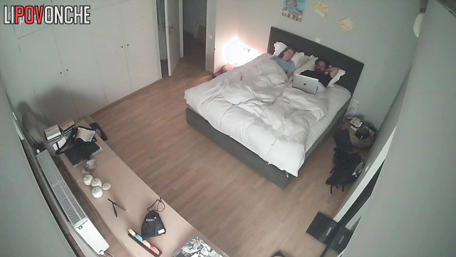 Wife convinces her husband to have hot sex before going to bed