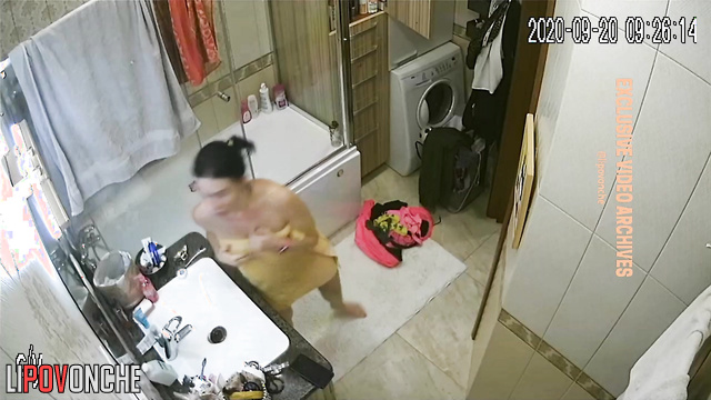 Usual routine of a standart family / bathroom camera