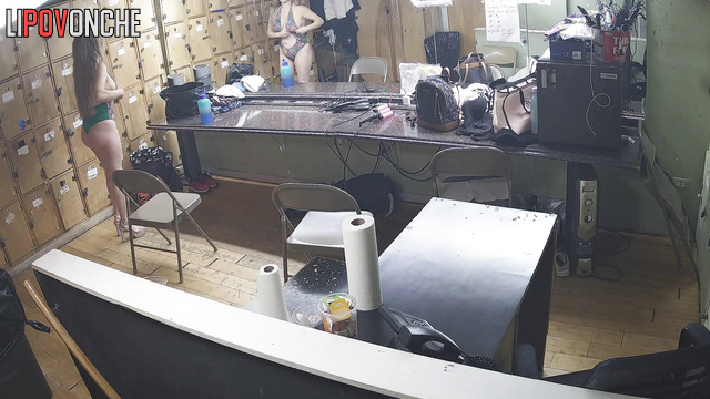 An ordinary day in the locker room of a strip club