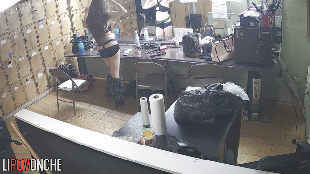 An ordinary day in the locker room of a strip club
