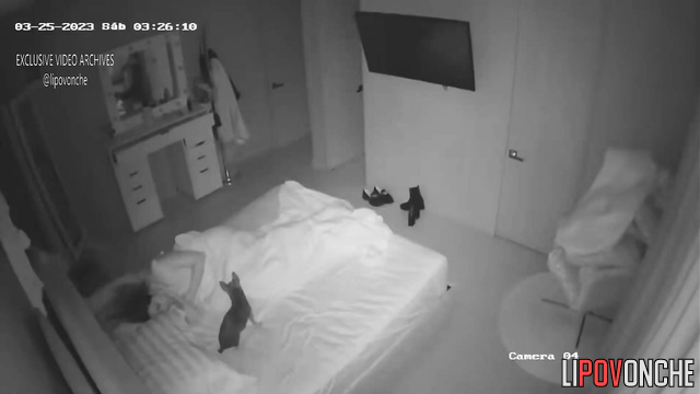 Girl getting cunnilingus in black socks / night video