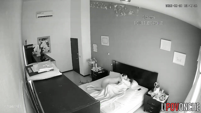 Couple enjoying hugging each other / bedroom scenes