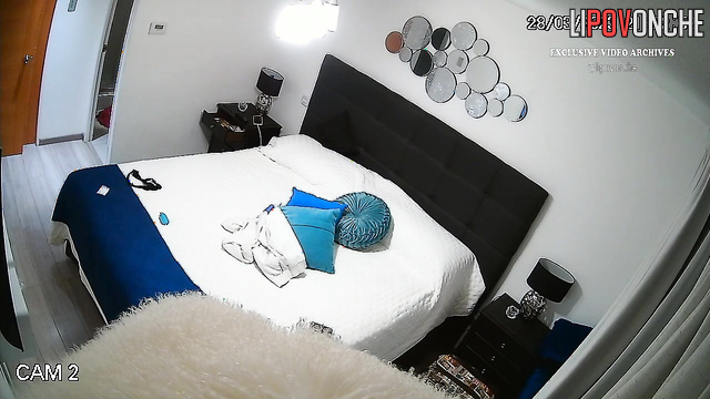 This brunette just came home after walking-watch her evening routine
