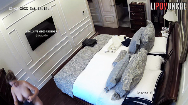 Naked blonde dressing for a brunch - watch now