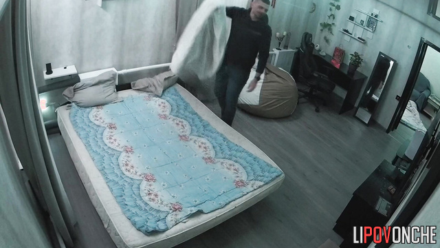 They flirting with each other on the bed - live