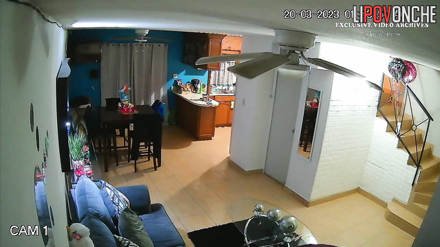 Missionary sex in the living room (he wanted to fuck her for a long time)