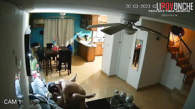 Missionary sex in the living room (he wanted to fuck her for a long time)