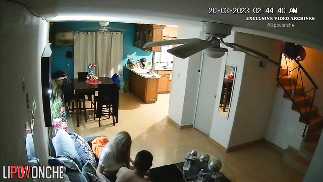 Missionary sex in the living room (he wanted to fuck her for a long time)