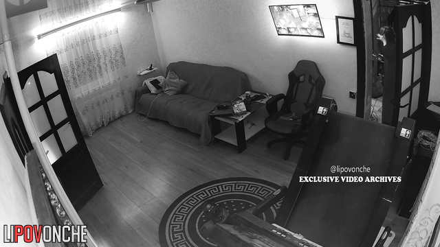 Simple evening of this couple (hidden living room cam)