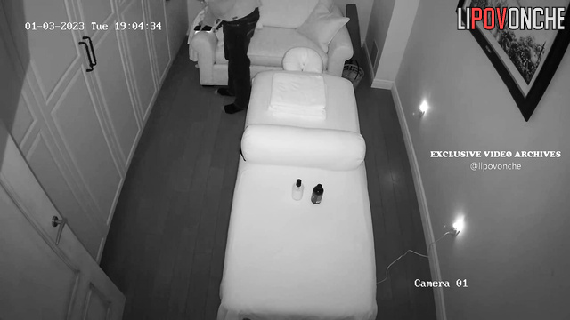Hot massage from wife in the living room, watch