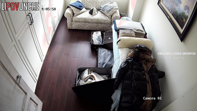 Blonde packing her bags after a quarrel with her boy
