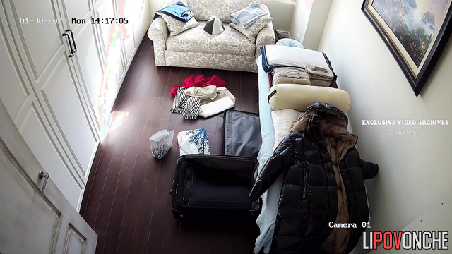 Blonde packing her bags after a quarrel with her boy