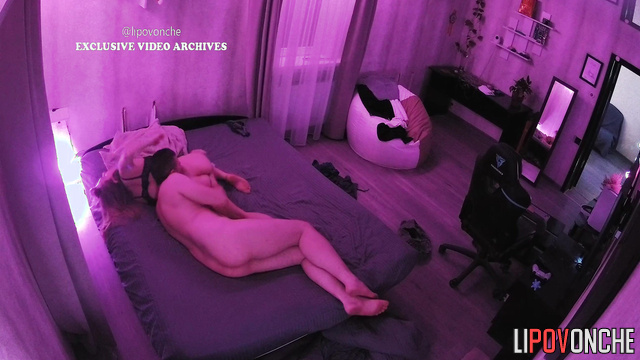 Passionate blonde in black underwear wants to give him pleasure