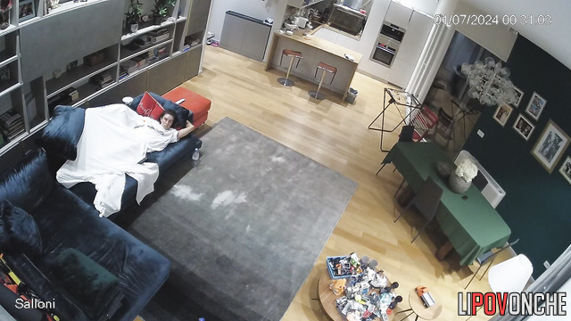 Lonely brunette relaxing after unlacky date (living room)