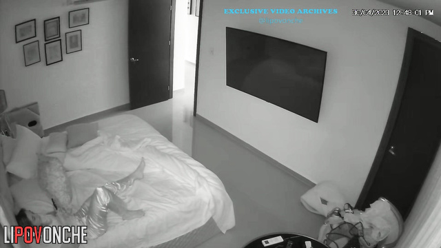 Someone installed a hidden cam in the cozy bedroom and watching them
