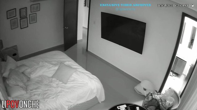 Someone installed a hidden cam in the cozy bedroom and watching them