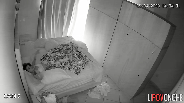 Cute angel relaxing on the bed after long and sweet sleep