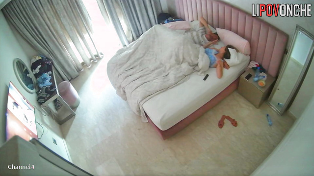 Husband enjoying the taste of her nipples, watch