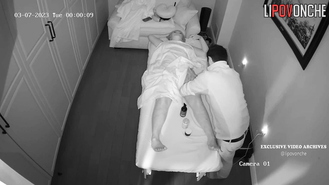 Blonde enjoying body and head massage - watch now