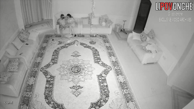 Passionate sex in the huge & luxury living room