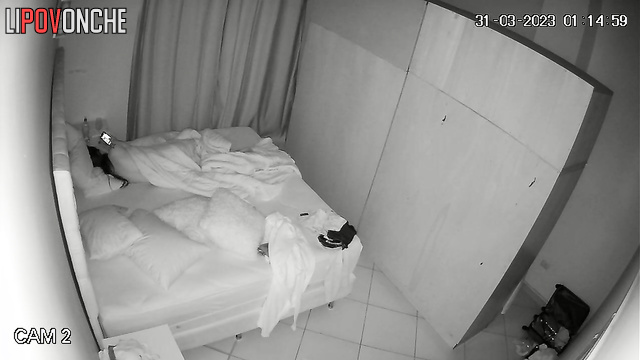Naked and pretty babe is bored in the bed without her fucker