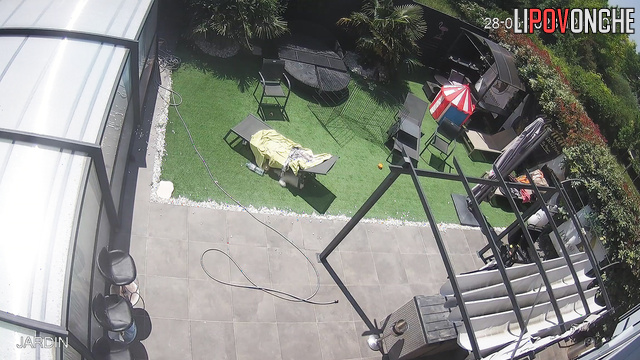 Backyard scenes - babe wants to sunbathe fully