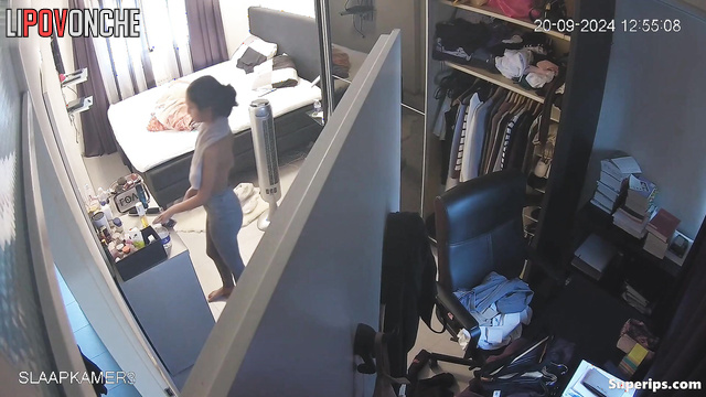 Tanned sexy girl dressing after amazing fuck with a stranger