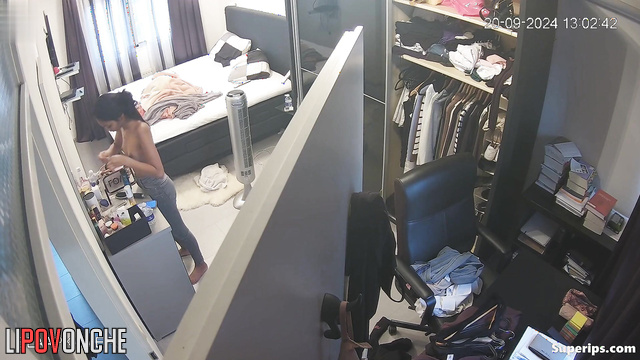 Tanned sexy girl dressing after amazing fuck with a stranger