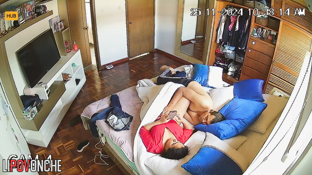 He stroked her for a long time but she did not give him a blowjob
