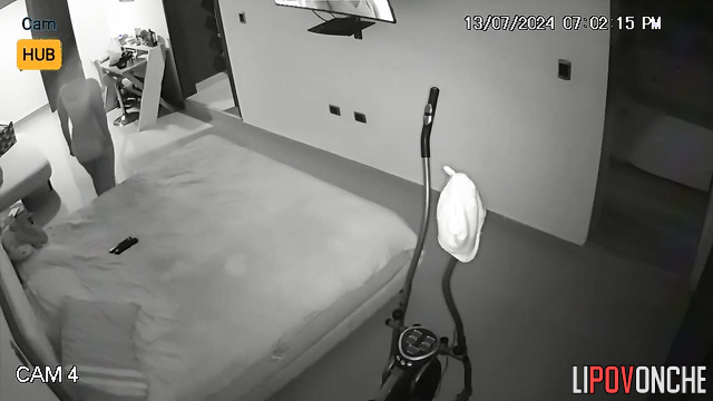 Girl watching tv after hot time in the bath with vibrator