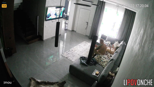 She jumping on his dick and he watching TV / cool porn
