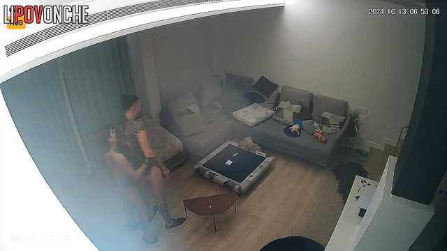 Tattooed guy fucking his lady on high heels in mouth