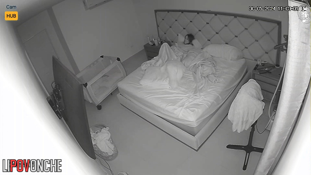 Lovers tumbling in the bed all night long / night video