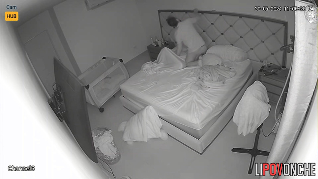 Lovers tumbling in the bed all night long / night video