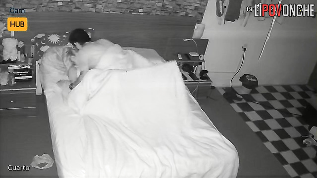 Bearded brunet fucking his girl in missionary pose
