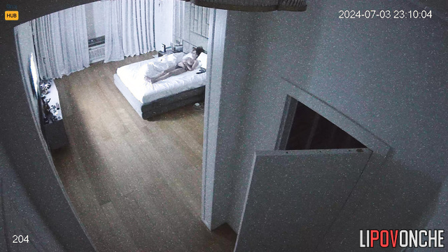 Single lady chatting and watching tv on her day off