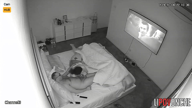 Night sex tape - guy enjoying her warm and sexy mouth