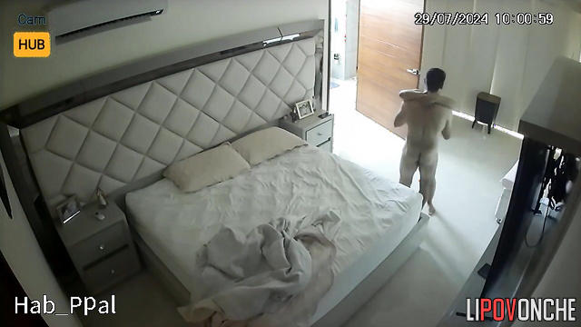 Passionate night in the bedroom after night date
