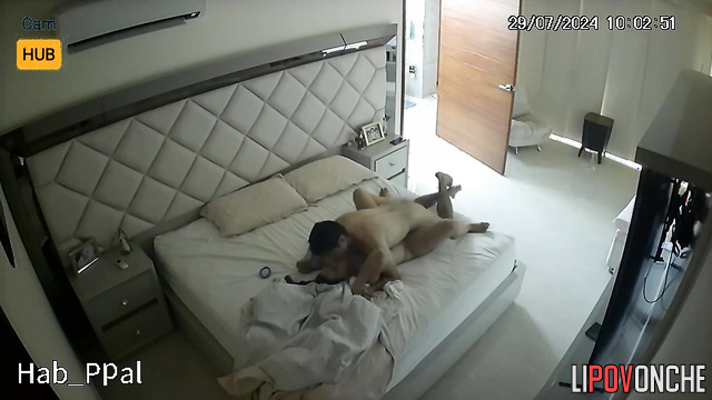 Passionate night in the bedroom after night date