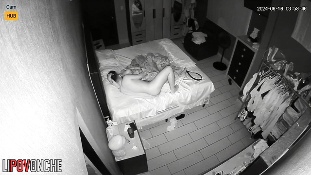 Before going to bed, need to fuck your little plump wife. Get your dick out!