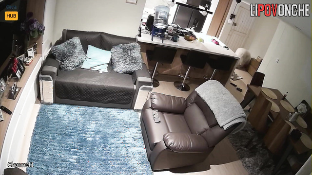 Passionate fuck in living room (she loves watching her masturbation)
