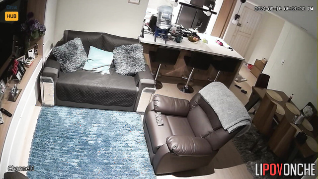 Passionate fuck in living room (she loves watching her masturbation)