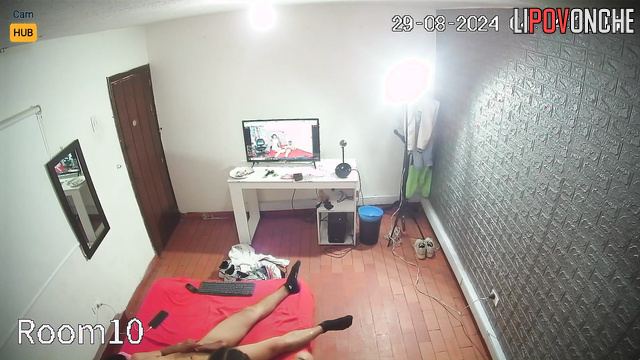 Bedroom intimacy revealed by hidden camera, watch