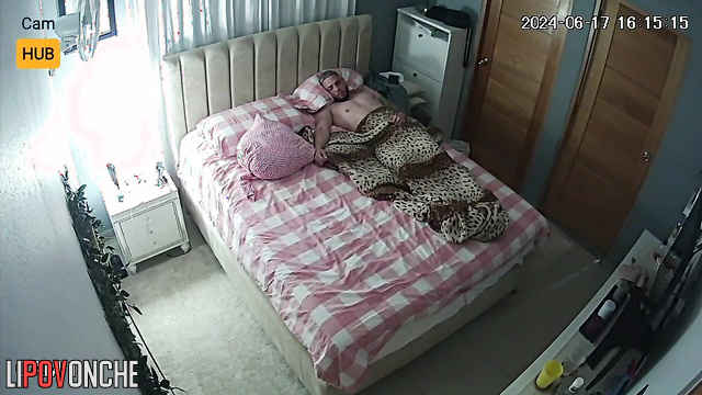 Bedroom love captured on secret hidden surveillance cam