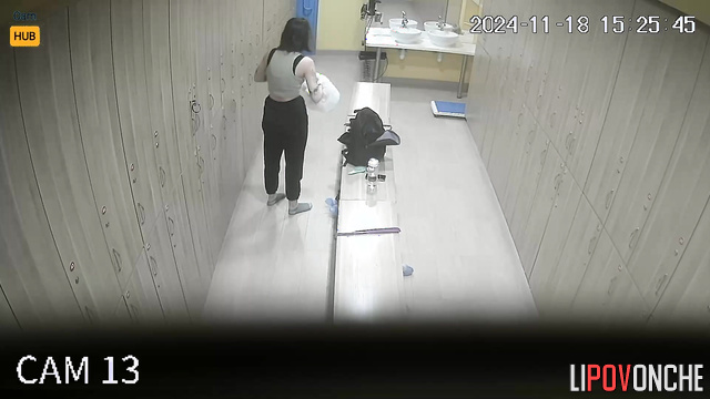 Sexy girl dressing in the locker room (after pool)