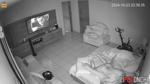 She stopped watching TV as soon as he touched her
