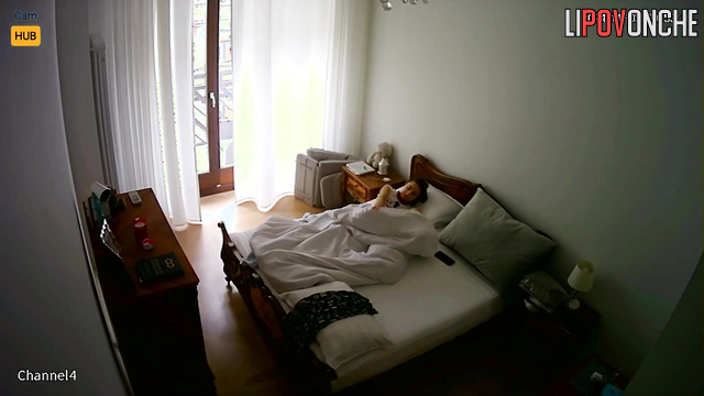 Solo sex scene in Baku - brunette masturbating under the blanket