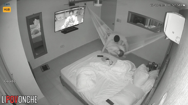 Couple started making love in a hammock (hot tape)