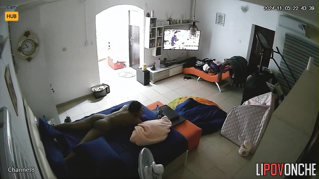 Tanned chubby girl enjoying herself with a sex toy