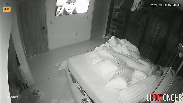 Lazy tv watching ended with a passionate sex - hidden cam